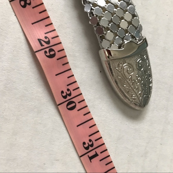 Silver Belt Shiny Bling w/ Etched Buckle and Tip - Picture 9 of 12